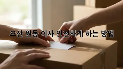 오산 원동 이사, 안전하게 하는 방법!